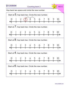 Professor Pete’s Classroom » Number Line: Count Back 1 & 2 to 10