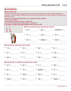 Professor Pete’s Classroom » Roman Numerals to 39 | Professor Pete’s