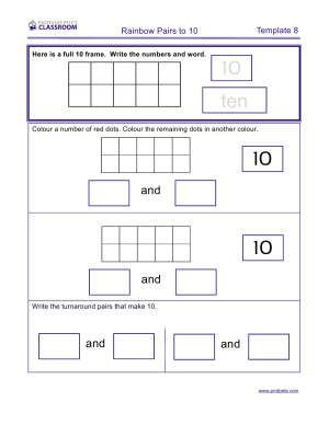 Professor Pete’s Classroom » Template: Rainbow Pairs to 10 with Ten ...