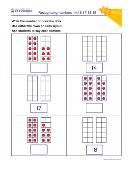 Professor Pete’s Classroom » Double Ten Frame, Introducing Numbers 14 ...