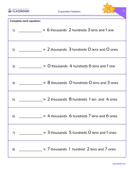 Professor Pete’s Classroom » Expanded Notation to 9999 Using Words ...