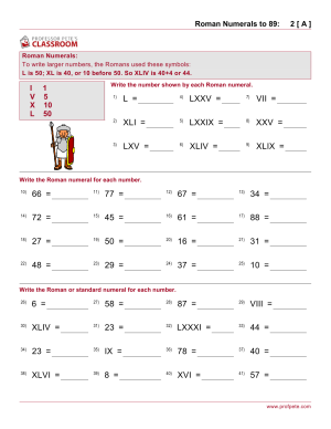 Professor Pete’s Classroom » Roman Numerals to 89 | Professor Pete’s