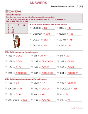 Professor Pete’s Classroom » Roman Numerals to 399 | Professor Pete’s