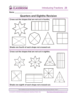 Professor Pete’s Classroom » Introducing Fractions 1: Half, Third ...