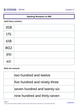 professor pete s classroom writing and spelling numbers to 999 ws professor pete s classroom