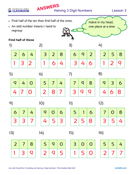 Professor Pete’s Classroom » Doubling, Halving 3 Digit Numbers Extended ...