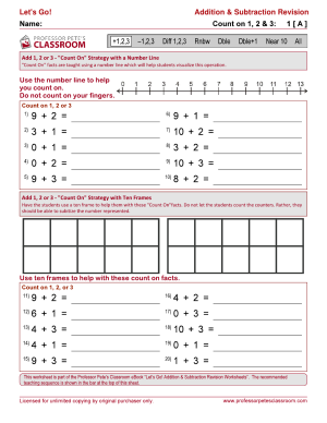 Professor Pete’s Classroom » Introductory Addition: Count On 1, 2 & 3 ...