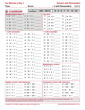 Professor Pete’s Classroom » Division with Remainders: Div 3 ...