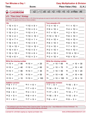 Professor Pete’s Classroom » Easy Multiplication & Division: 10x ...