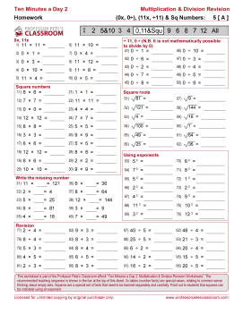 Professor Pete’s Classroom » Easy Multiplication & Division: Homework ...