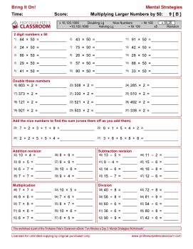 Professor Pete’s Classroom » Mental Strategies: 50x | Professor Pete’s ...
