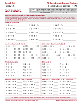 Professor Pete’s Classroom » All Operations Advanced Revision: Homework ...