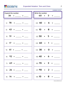 professor pete s classroom number popup gadget worksheets numbers to 99 and 999 professor pete s classroom