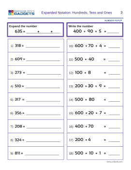 professor pete s classroom number popup gadget worksheets numbers to 99 and 999 professor pete s classroom