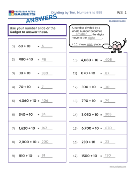 Professor Pete’s Classroom » Number Slide ÷ 10 100 1000 | Professor ...