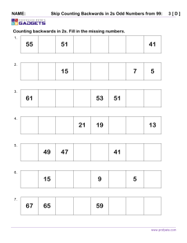 Professor Pete’s Classroom » Skip Counting in 2s Odd Numbers to 99 ...