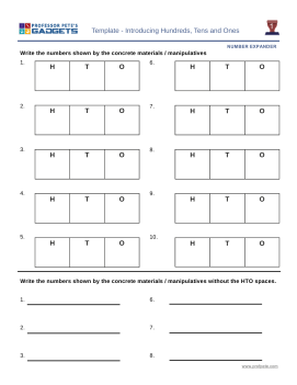 Professor Pete’s Classroom » Lesson 3: Expanding Hundreds, Tens and